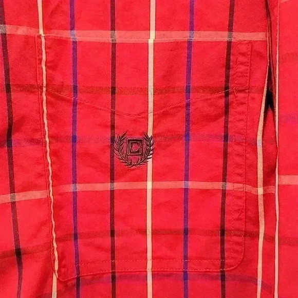 Chaps Red Blue Button Down Stretch Shirt Size 3XL - Picture 2 of 7